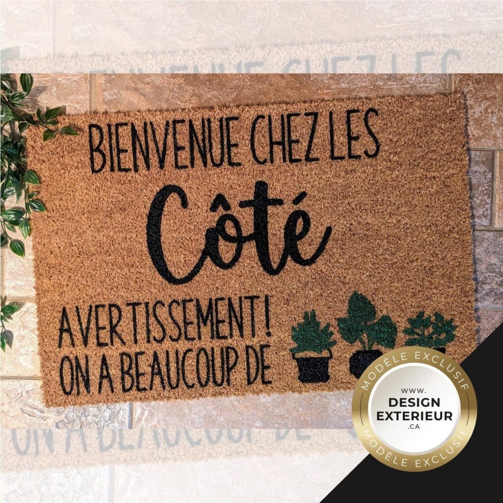 Paillasson Plantes Bienvenue Avertissement on a beaucoup de plantes badge exclusif